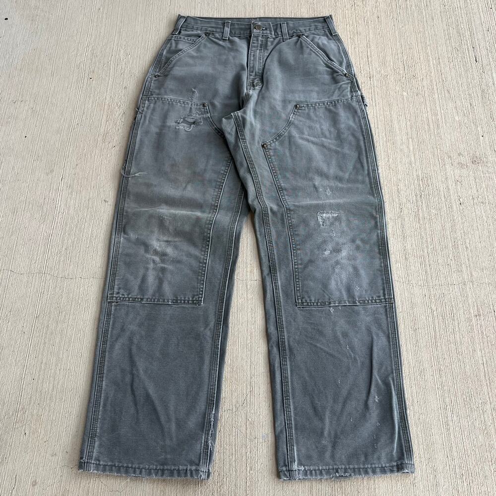 Carhartt B136 MOS faded green double knee work wear carpenter pants